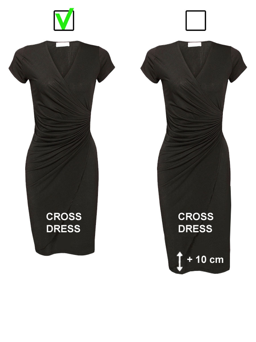 Jurk Stippen Blauw Cross dress lengte standaard