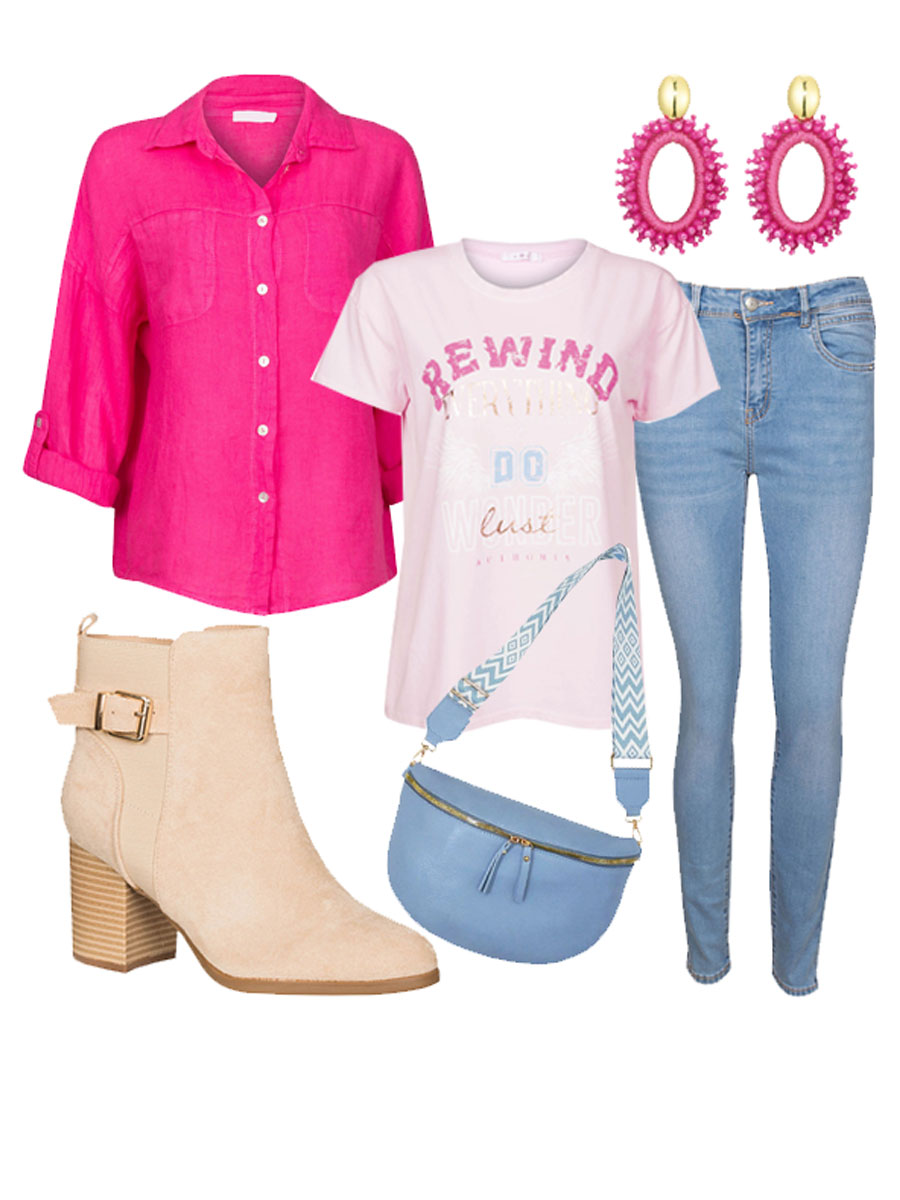 Blouse Linnen Roze Shop the look