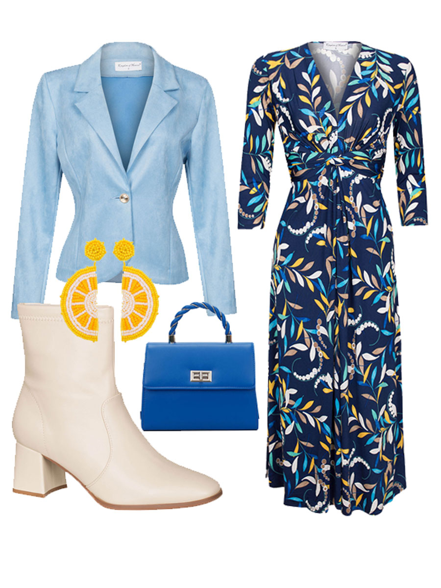 Jurk Monica Navy Shop the look met blazer