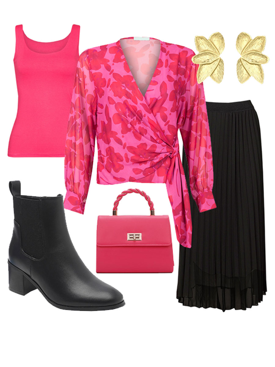 Blouse Overslag Roze Shop the look