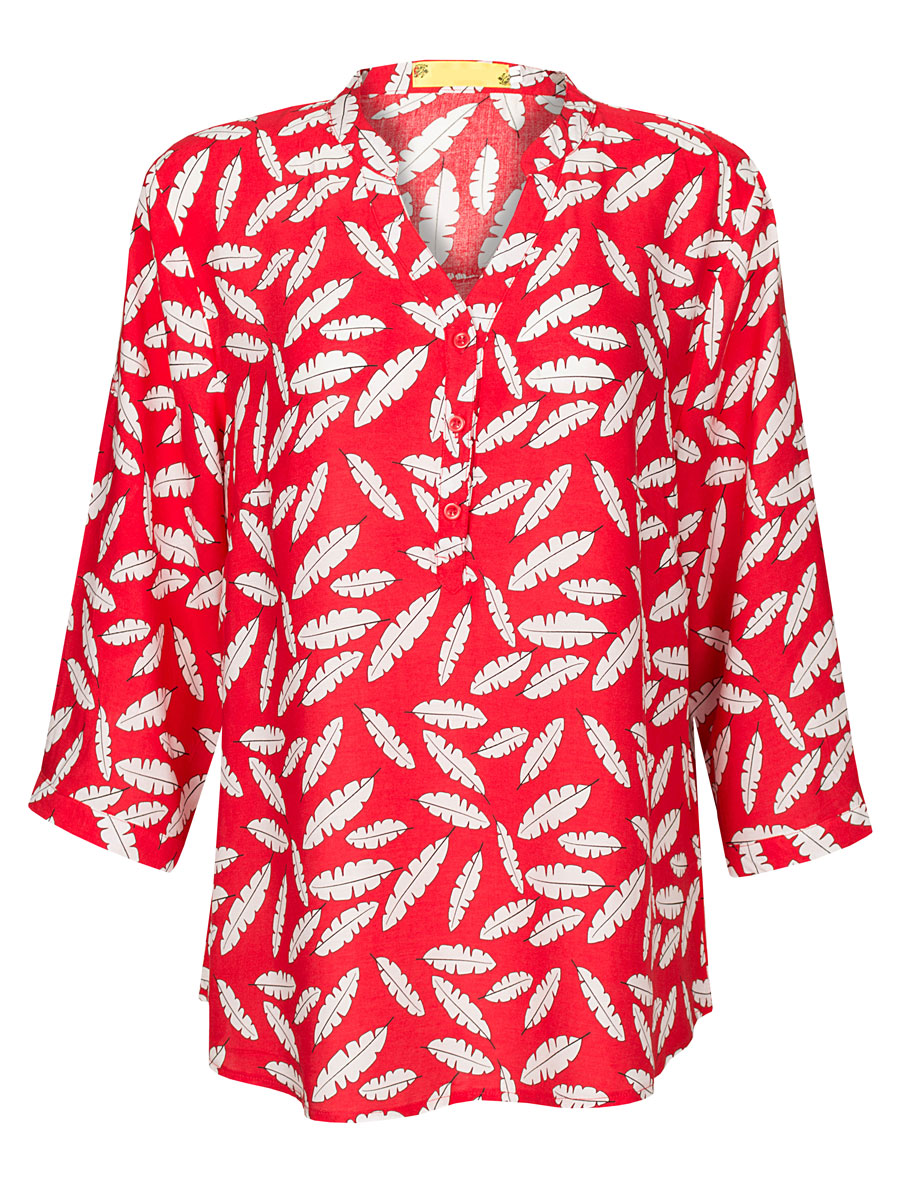 Blouse Blaadjes Rood