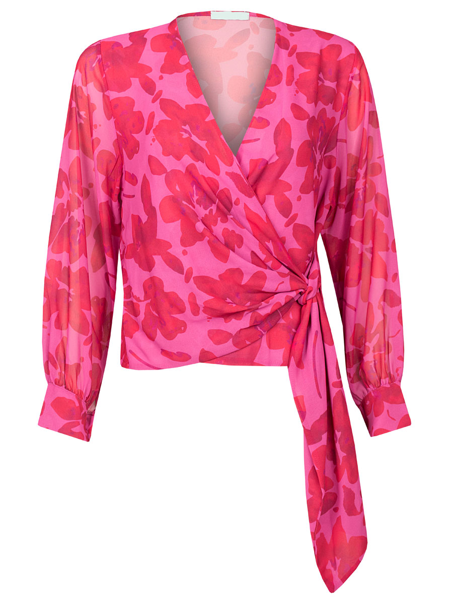 Blouse Overslag Roze detail