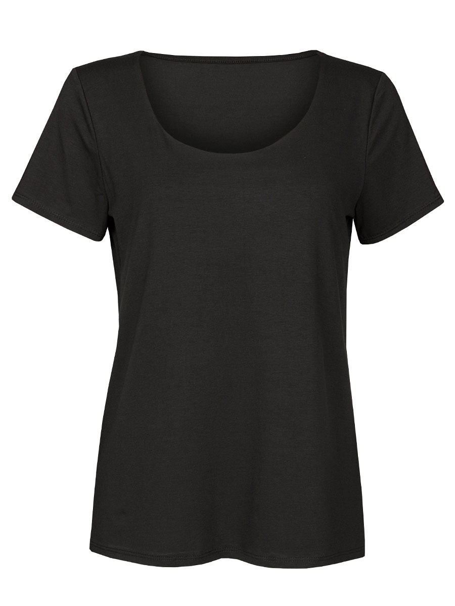 T- Shirt Viscose Zwart