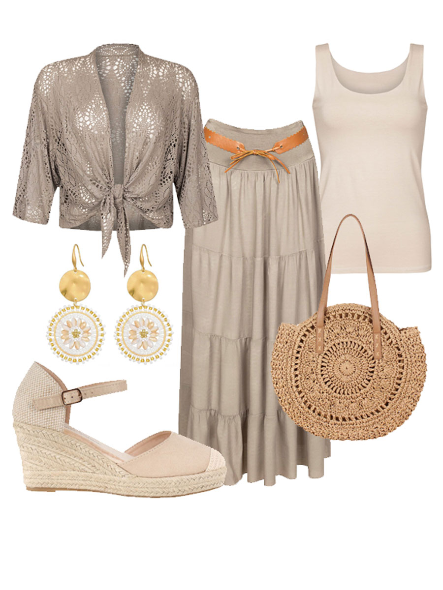 Vest Kant Taupe Shop the look