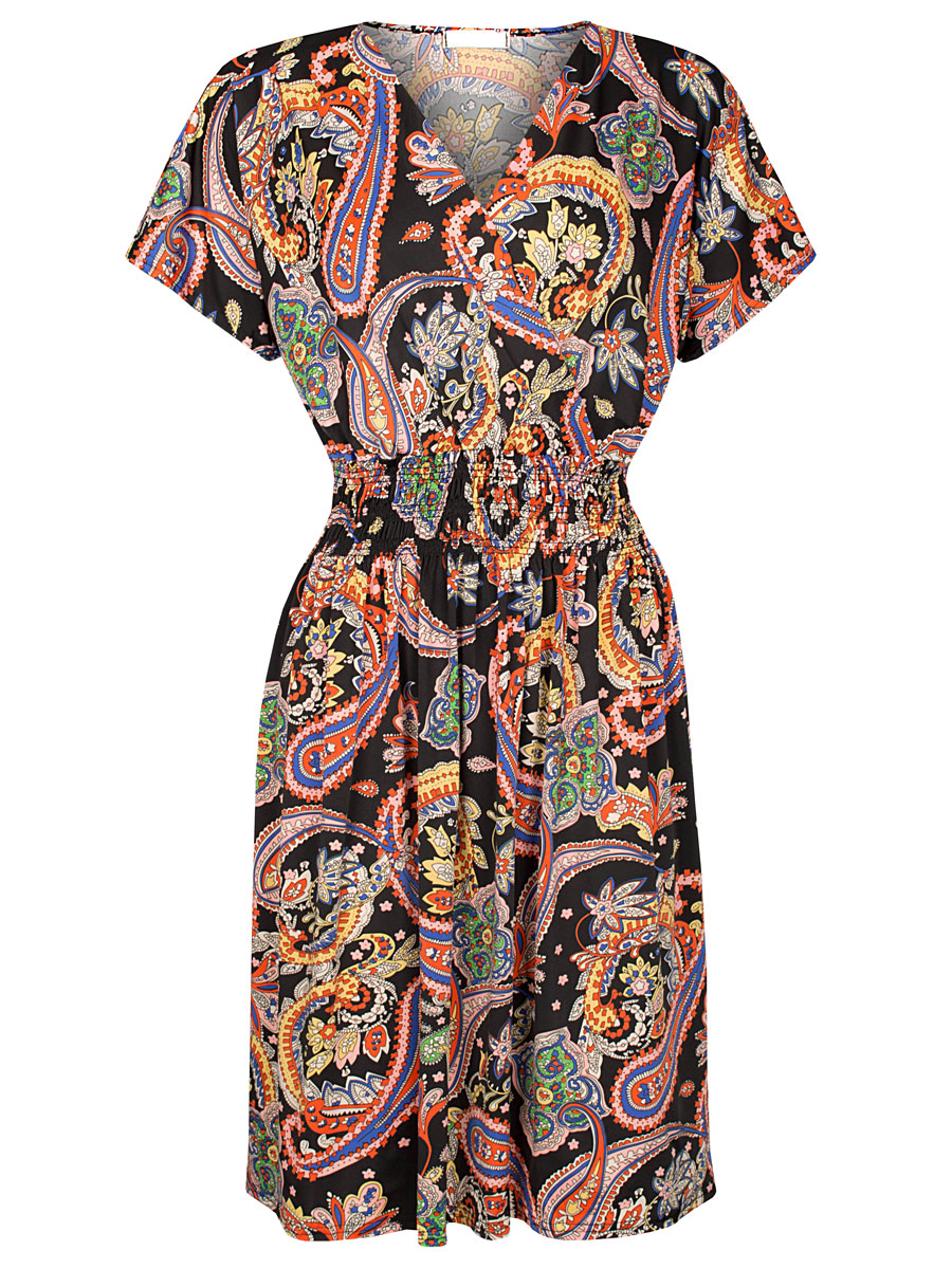 Jurk Paisley Zwart