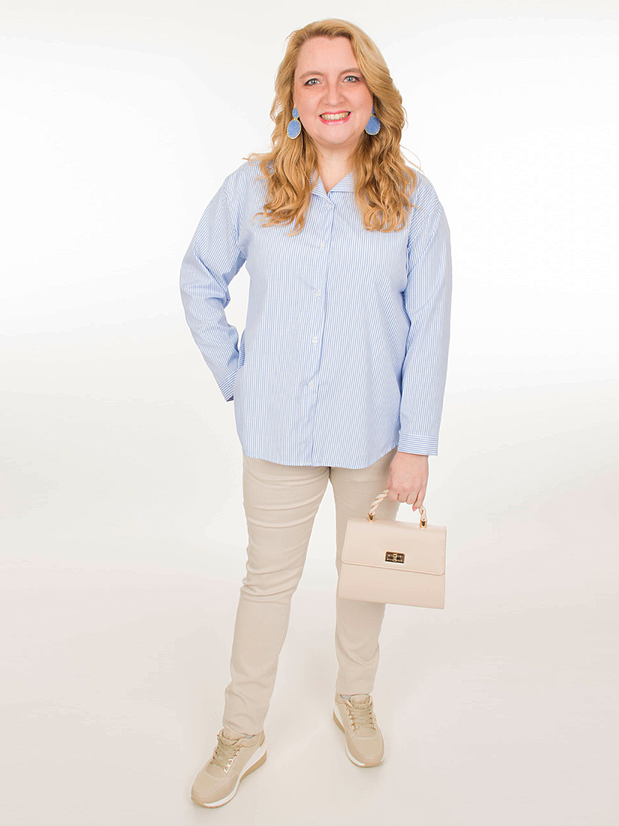 Blouse Gestreept Blauw van Fashionize.nl