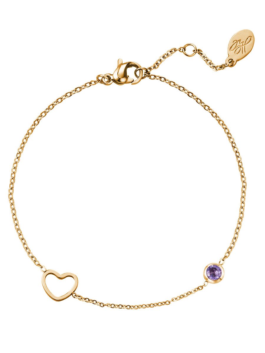 Armband Geboortesteen Februari goud