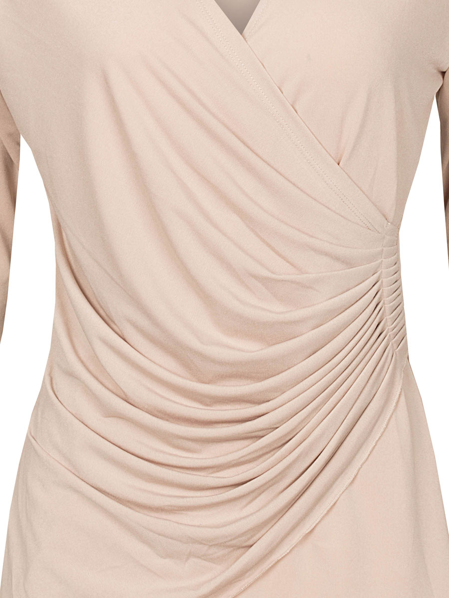 Top Geplooid Beige mw detail