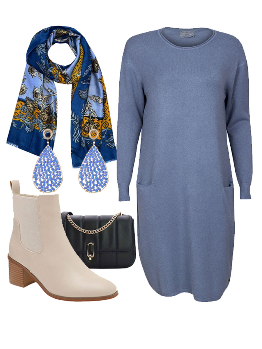 Sjaal Bloesemtak Blauw Shop the look