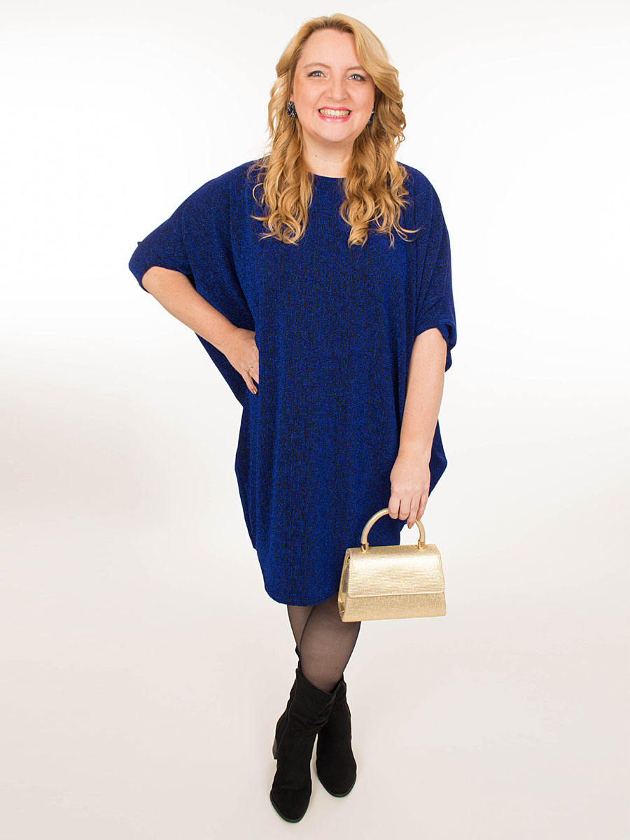 Jurk Comfy Glitter Blauw model