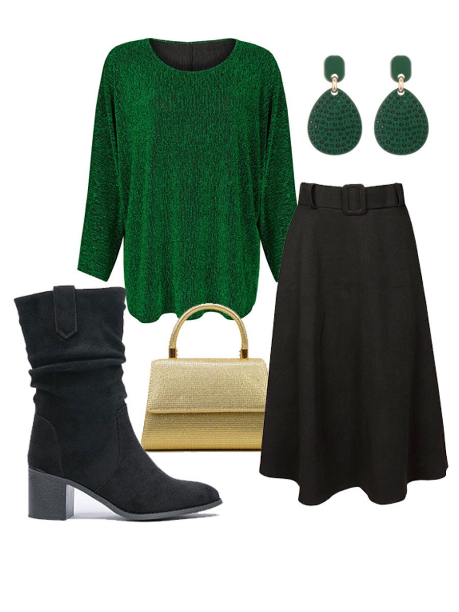 Top Glitter Groen Shop the look