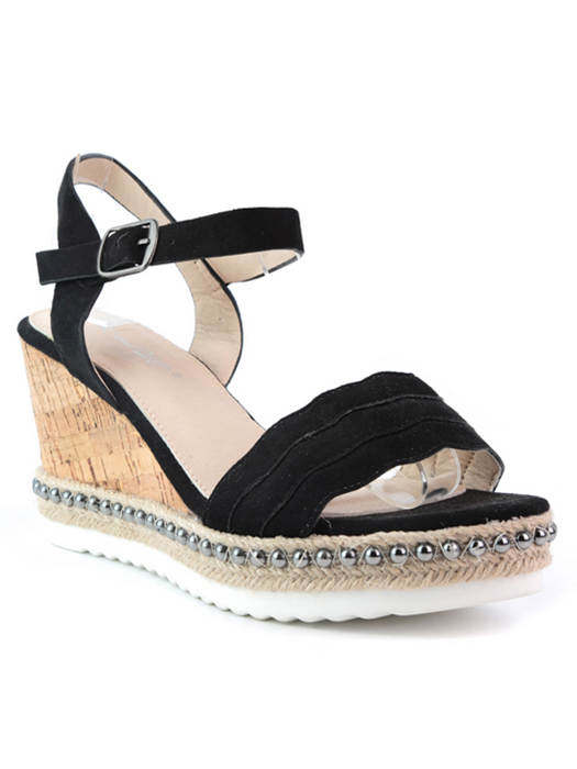 Wedges Priscilla Zwart