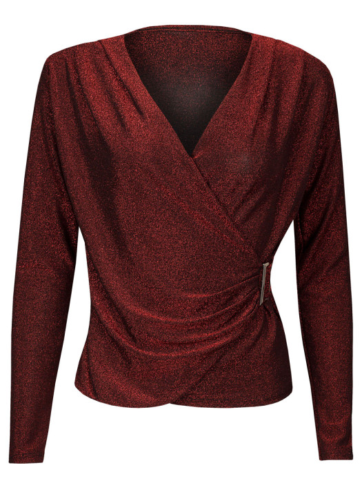 Top Overslag Glitter Rood