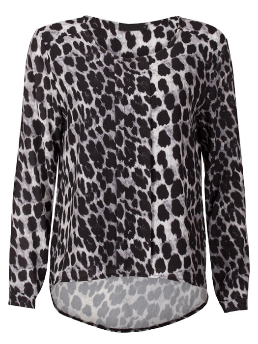 Blouse Leopard Gray